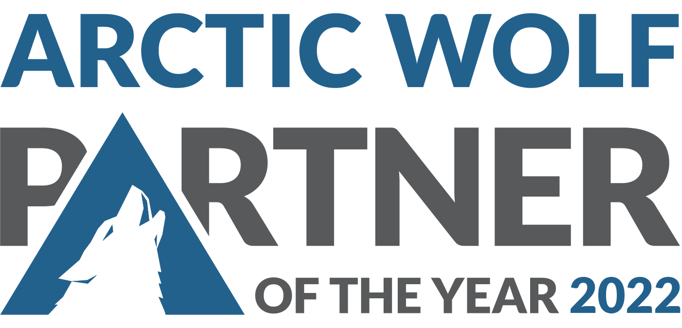 Arctic Wolf Partner of the Year with wolf logo. 