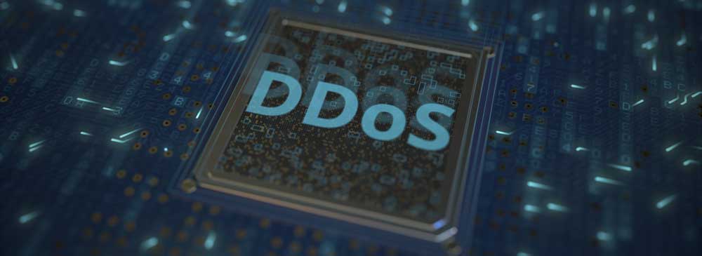 "DDOS" written on a computer chip.