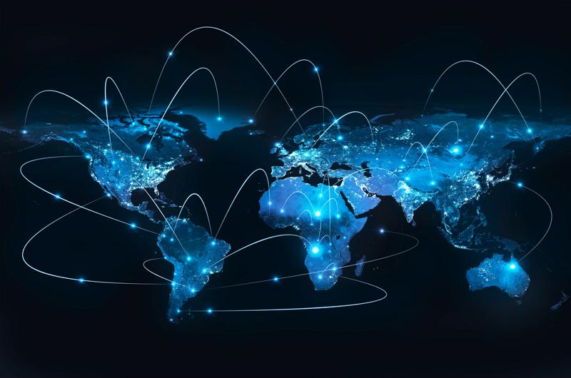 VPNFilter is global in reach, and must be taken seriously by businesses and consumers. Image of the world with different bright lines connecting to other countries