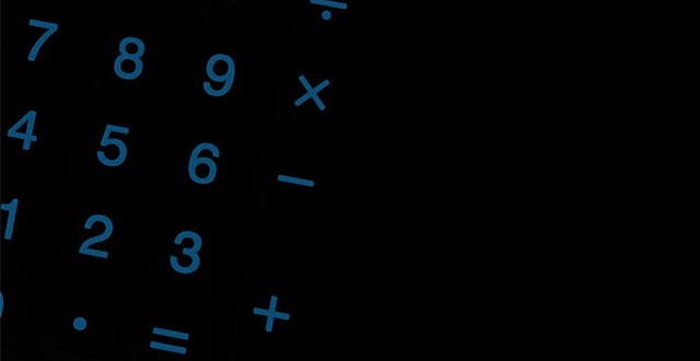 Closeup of the numbers on a calculator. 
