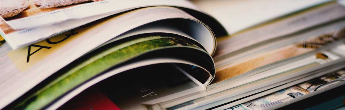 A stack of magazines. 