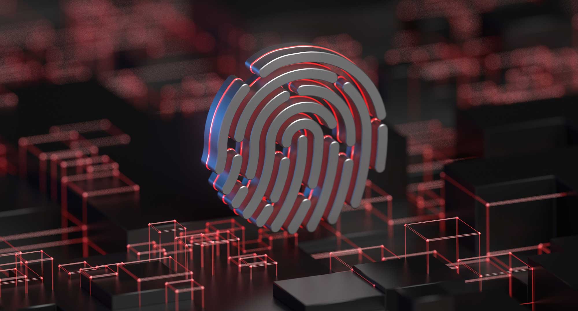 fingerprint symbol over a tech background 