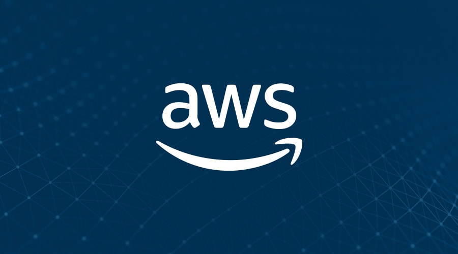Amazon Web Services logo on blue background