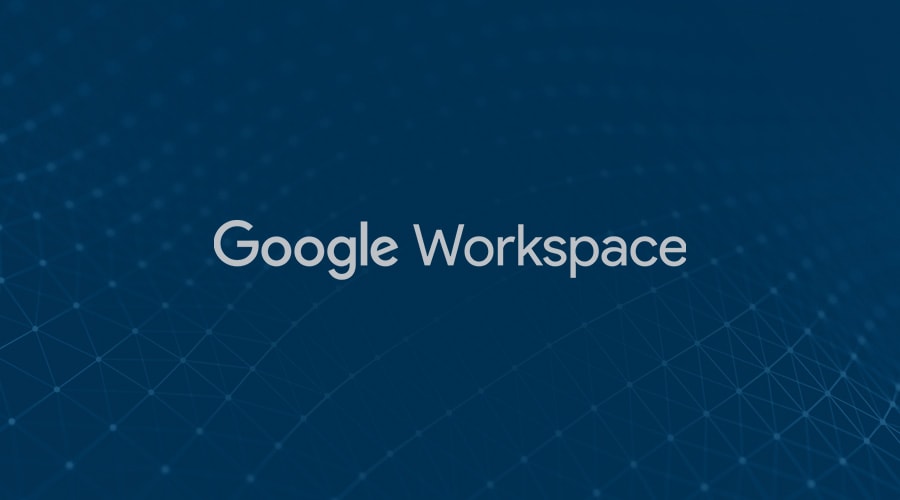 Google Workspace logo on blue background