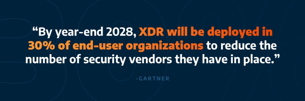 XDR will replace the majority of organization's security vendors