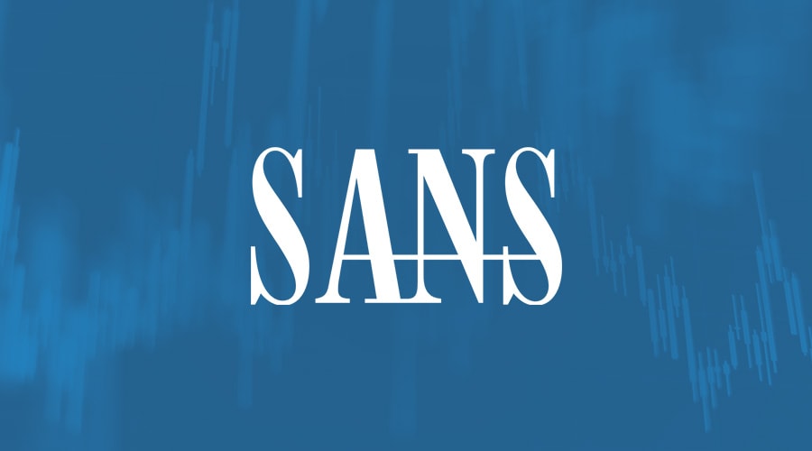 SANS™ Institute logo on abstract blue report background