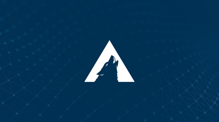 Arctic Wolf logo icon on blue background