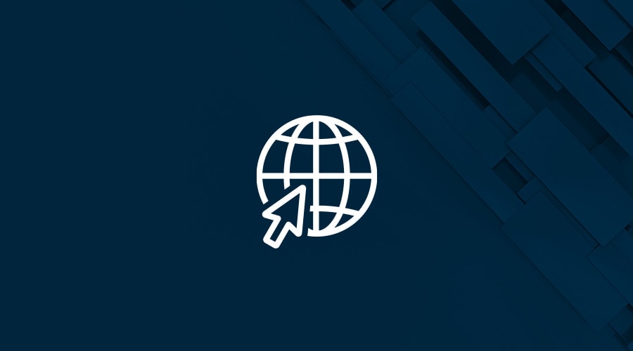 Web icon with blue rectangular pattern background