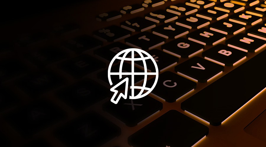 Web icon with orange keyboard background