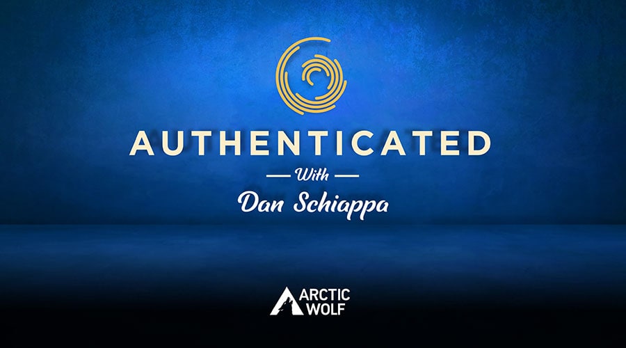 Authenticated with Dan Schiappa with Arctic Wolf logo