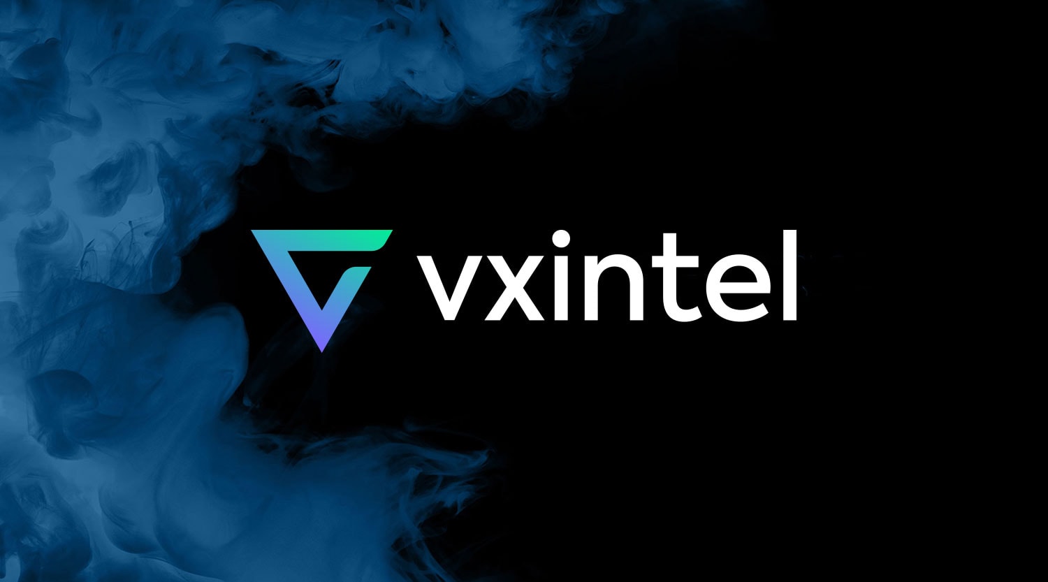 vxintel logo with a blue background