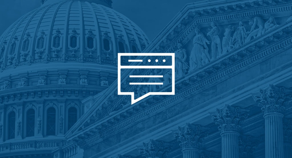 Government building with browser icon in the middle of the screen.