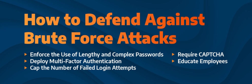 Tips for defending against brute force attacks from the bullet points above. 