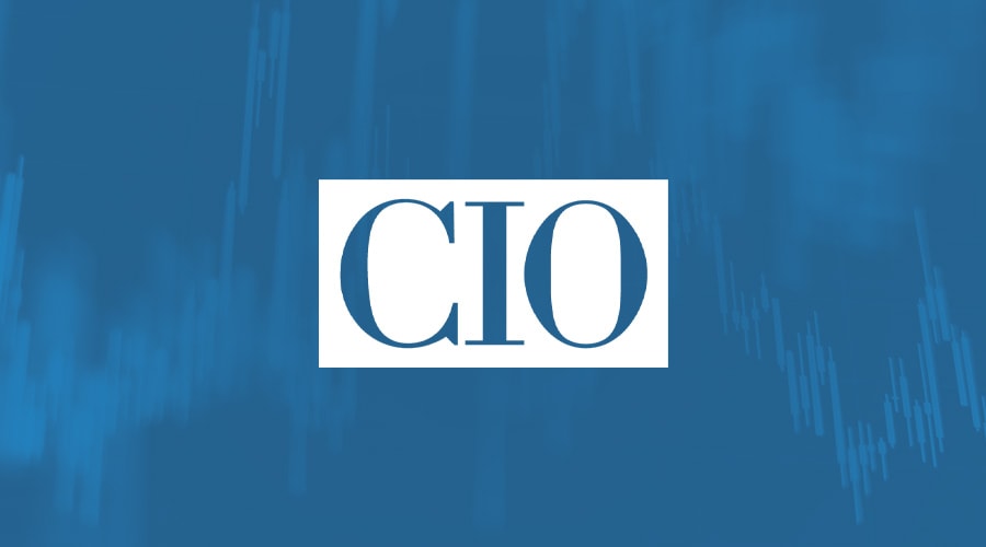 CIO logo on abstract blue report background