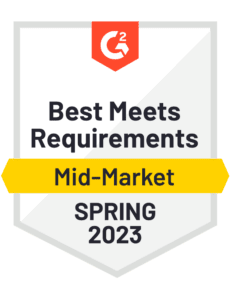 Badge for Best Meets Requirements Mid-Market Spring 2023