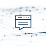 Web browser in front of interconnected lines and dots.