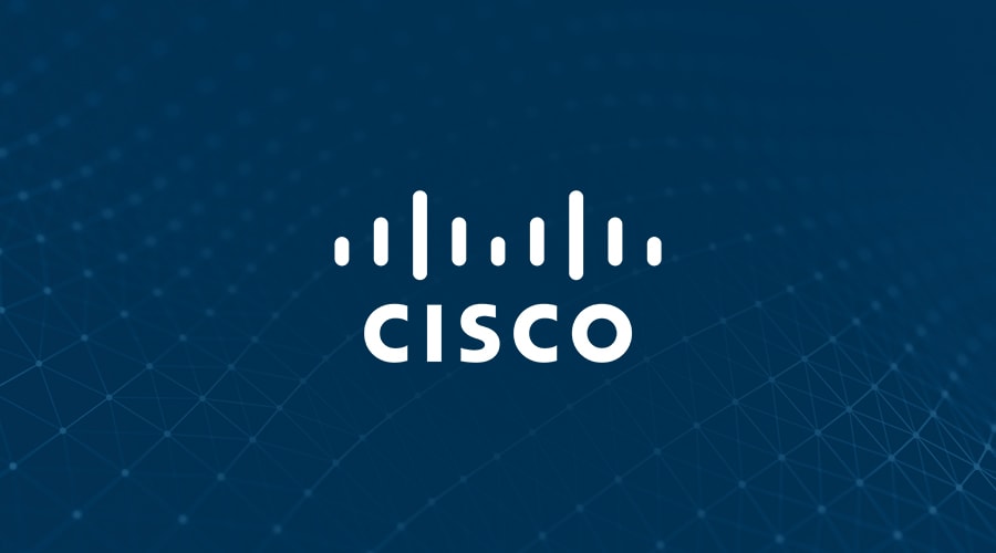 Cisco logo on blue background
