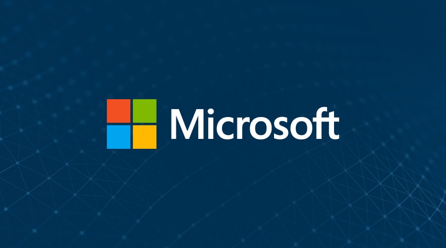 Microsoft logo on blue background